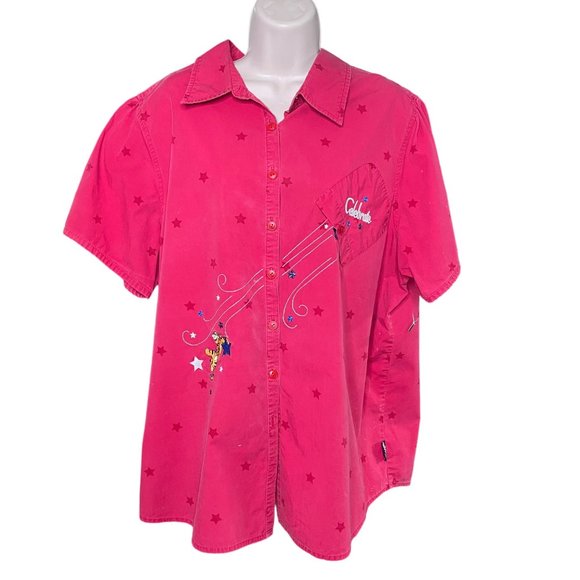 Disney Celebrate Tigger Shirt Button Down Blouse Plus Size 18W Red - Picture 1 of 10